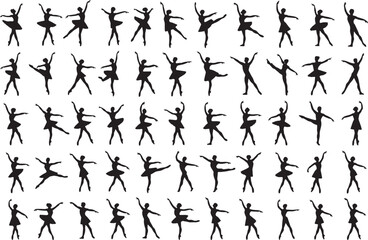 Elegant Ballet Silhouettes Collection: Graceful Dance Poses for Art and Design Inspiration