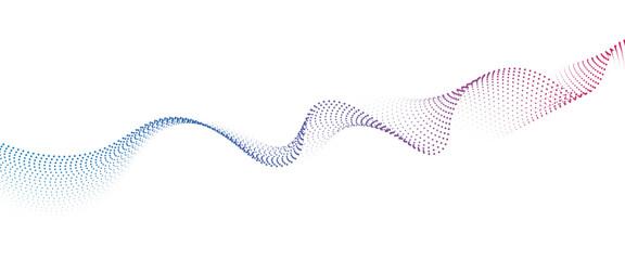 Fototapeta premium Flowing Dot Wave halftone gradient pattern on transparent background 