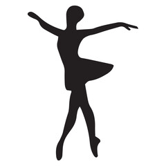 Graceful Ballet Dancer Silhouette: Elegant Pose for Art, Design, and Dance Inspiration