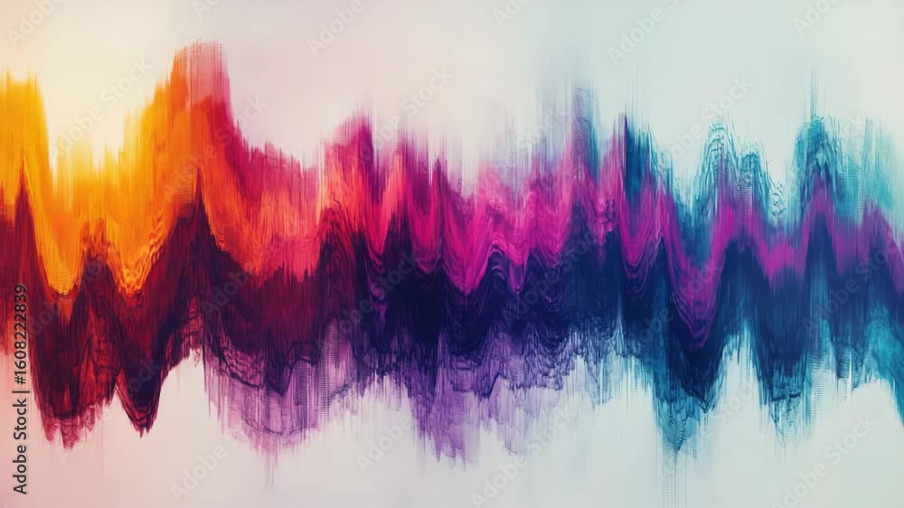 Aufkleber vibrant abstract flowing waves with colorful digital painting background animation and seamless loop
