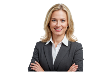 Confident Businesswoman Portrait on Transparent Background
