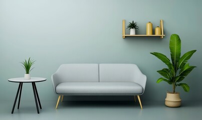 Cozy and Modern Living Room Decor with Plants and Minimalist Design