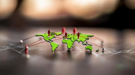 Global Connectivity Concept with People Connecting Over World Map