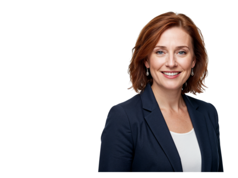 Smiling Businesswoman Portrait on Transparent Background