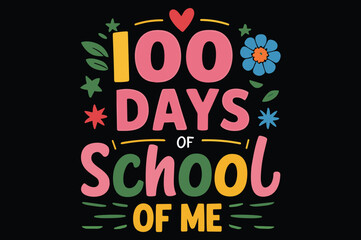 Funny 100 Days of School T-Shirt Templates – Editable Vector Pack