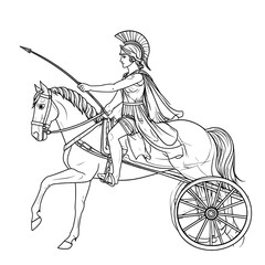 Spartan warrior on chariot
