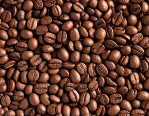Fototapeta premium Top View of Light Roasted Coffee Beans