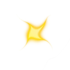 Yellow Twisted Star Light Effect on Transparent Background