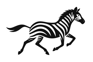 Solid black Zebra running animal vector design