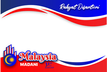 malaysia independence day red and blue banner