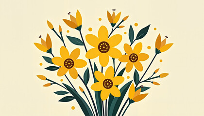 Bright yellow flowers in a floral arrangement
