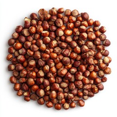 Obraz premium Fresh Hazelnuts in Shell on White Background for Culinary Use