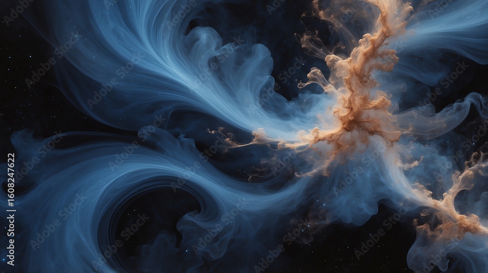 Aufkleber swirling nebula clouds with stars in deep space background image