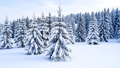 Naklejka premium Snowy winter forest