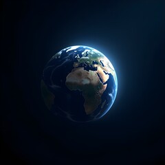 Earth in space. A close up of the Earth with the continents of Africa and Europe visible. 