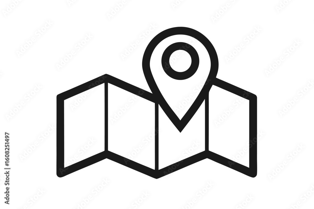 Fototapete map pointer pin vector symbol for gps location and travel navigation