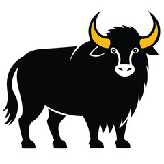 Solid color Yak animal vector design