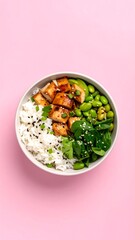 Teriyaki chicken bowl with rice and vegetables