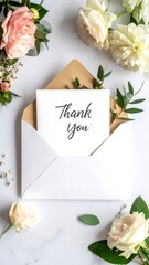 Thank you card with flowers