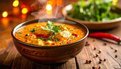 Spicy curry in a bowl