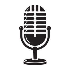 microphone   vector silhouette  Graphic white background design 
