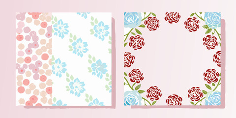 set of floral banners