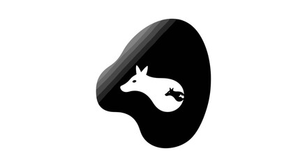 Negative space logo design with hidden shape