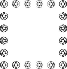 icon vector flower design, with various design shapes, with a hand drawn black outline style for summer and flower.