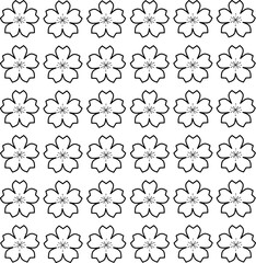 icon vector flower design, with various design shapes, with a hand drawn black outline style for summer and flower.