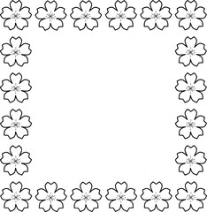 icon vector flower design, with various design shapes, with a hand drawn black outline style for summer and flower.