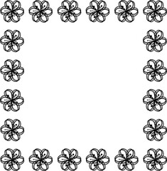icon vector flower design, with various design shapes, with a hand drawn black outline style for summer and flower.
