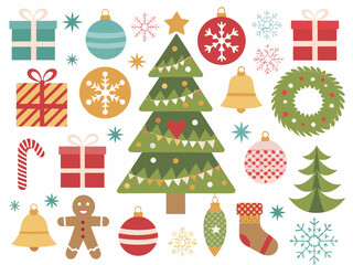 set of christmas trees