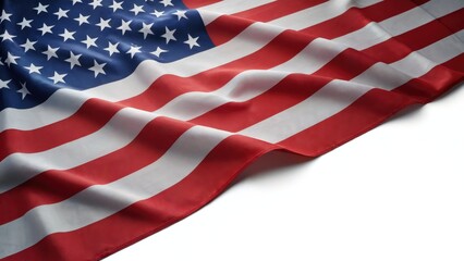 Patriotic American flag waving proudly with stars and stripes for national holidays or political campaigns