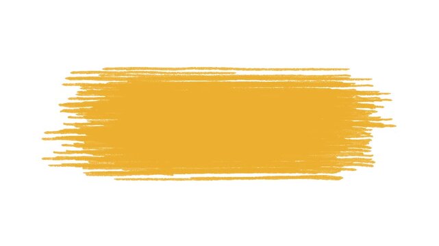 Brush stroke animation with yellow textured rectangle on white background. Suitable for graphic design, presentations, business presentations, or as a digital backdrop.