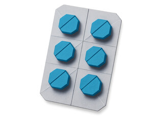 Origami paper blister pack with pills, clean, modern look and transparent background. Generative AI