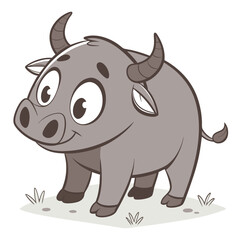 Fototapeta premium Cartoon Water Buffalo Illustration