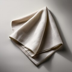 An elegant, crumpled linen napkin lies on a clean surface, perfect for enhancing dining and table settings.