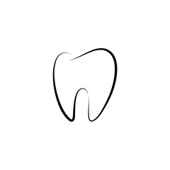 dental logos in outline isolated on white background