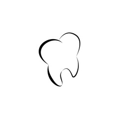 dental logos in outline isolated on white background
