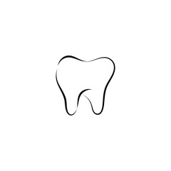 dental logos in outline isolated on white background