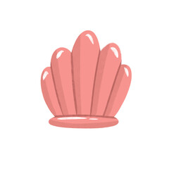 Pink shell isolated in white background