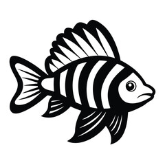 Solid color Zebra Pleco animal vector design