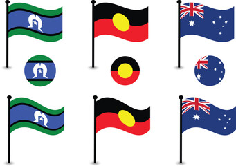 Flags of Indigenous Australia Aboriginal and Torres Strait Islander Nations.