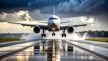 Parked commercial jet aircraft on the tarmac at an airport, ready for air travel and flight