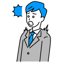 驚くスーツの男性