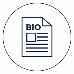 Biography Document Icon in Circle Outline for Profile and Personal Information Management