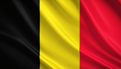 Obraz premium Waving Flag of Belgium - Iconic Black, Yellow & Red Vertical Stripes