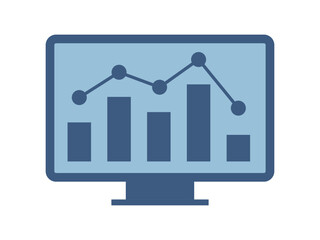 Montoring icon. Data analytics symbol. Solid icons style. Simple flat vector design.
