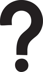 A Thin Question Mark Vector Silhouette Isolated