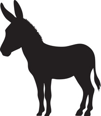 A Donkey Vector Silhouette Isolated